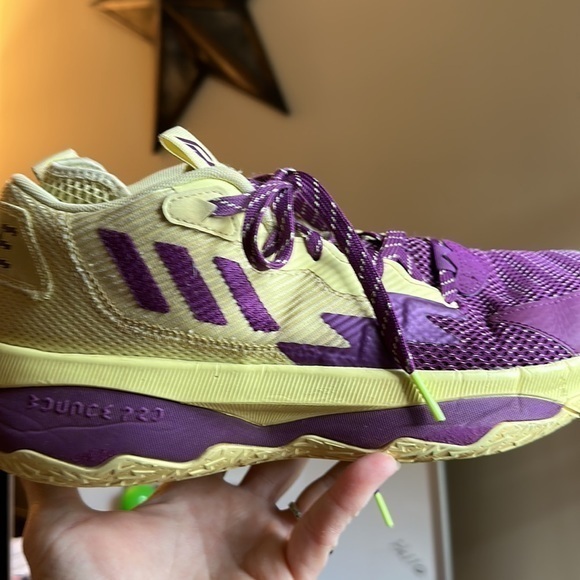 Mens Adidas Dame 8 Dame Time Yellow Mini GY0383 - Size 10 - GUC - Picture 1 of 14